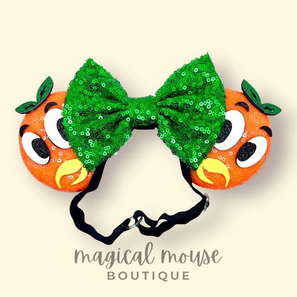 Orange Bird Elastic Minnie Ears | Disney World-Inspired Adjustable Mouse Ears - Picture 1 of 5